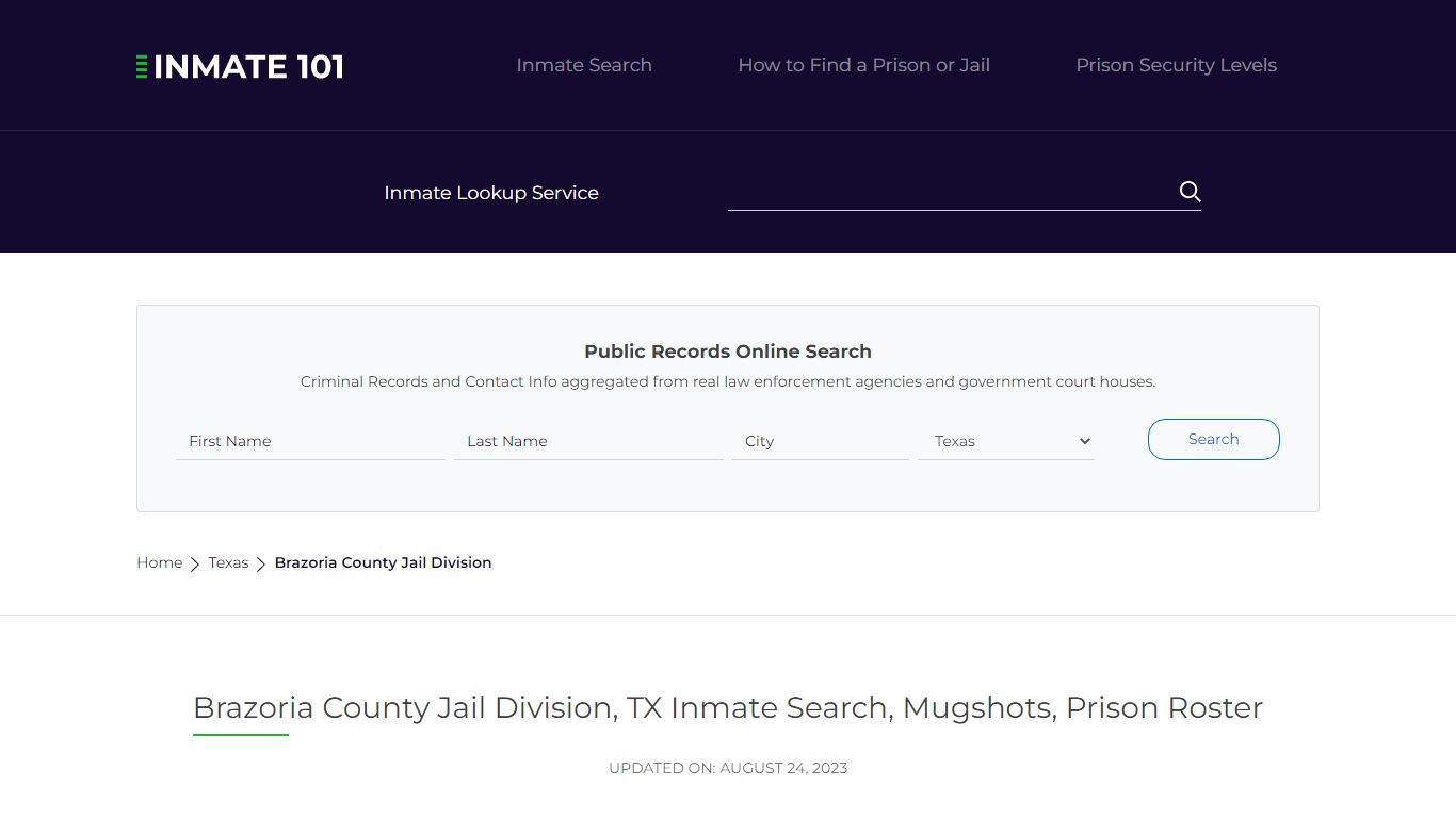 Brazoria County Jail Division, TX Inmate Search, Mugshots, Prison Roster